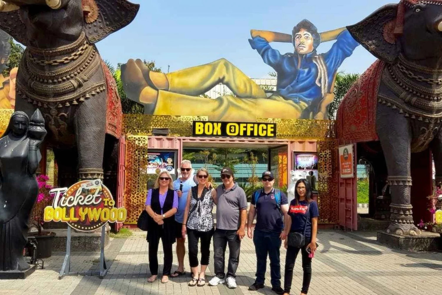 Tourists enjoying Bollywood tour Mumbai